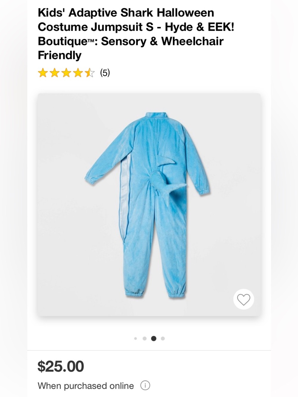 Target Light Blue Shark One-Piece Costume Jumpsuit
